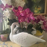 Large Ceramic Swan, Vintage Swan Planter, Lacquered Swan, Grandmillennial, Orchid Pot, Swan Decor, Lacquered Decor, Shelf Decor, Centerpiece