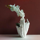 Handmade large white vase. White large orchid pot. Gifts for mom.