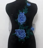 1 Piece Embroidery Peony Flower Fabric Lace Applique Patch Sew On