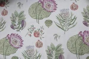 SANDERSON CURTAIN FABRIC DESIGN  "Lily bank" 2.6 METRES FOREST/FIG LINEN BLEND