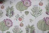 SANDERSON CURTAIN FABRIC DESIGN  "Lily bank" 2.6 METRES FOREST/FIG LINEN BLEND