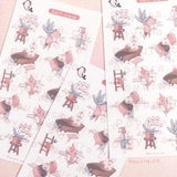 Self-Care Sticker Sheet - Cute Skincare Lotion Bath Flower Orchid Plant - Kawaii Polco Deco Photocard Korean Kpop Journal Bujo Planner
