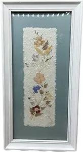 97 Vintage Wall Art Framed Pressed Dried Madagascar Flowers Handmade Signed 6X12