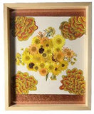 Orange And Yellow Pressed Flower Art