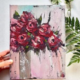 Flowers painting Impasto flowers Original art Roses bouquet Textured Flowers