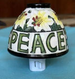 CERAMIC FLORAL WHITE LILIES NIGHT LIGHT ???PEACE???  Lamp Shade
