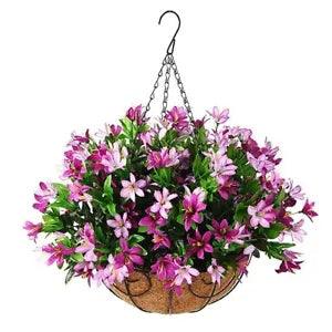 Artificial Hanging Flowers,Little Lilies Flowers with 12 inch Flowerpot