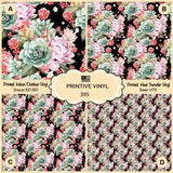 Peony Flowers  Roses Patterned Iron on, Printed HTV, Oracal ,Siser, HTV 395