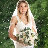 Boho wedding bouquet for bride and bridesmaids, Ivory White Green Silk Rose Peony Wedding Bouquet, Artificial Bridal Bouquet Boho