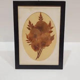 Vintage Dried Pressed Pansy Flowers Floral Art Picture 5.5 X 7.5" Frame Matted