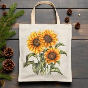 Sunflower Tote Bag,Sunflower Gift bag, Sunflower Lover Tote Bag, Floral Tote, Gift For Gardener, Book Bag Gift, Wedding Party Gift For Her