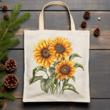 Sunflower Tote Bag,Sunflower Gift bag, Sunflower Lover Tote Bag, Floral Tote, Gift For Gardener, Book Bag Gift, Wedding Party Gift For Her