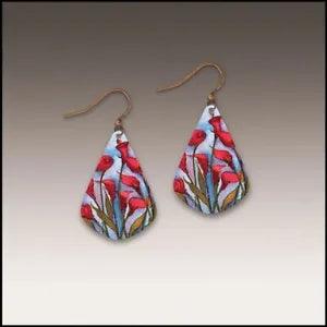 DC Designs Red Calla Lily Flower Art Print Teardrop Earrings SH04JE Unique Boho