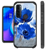 FUSION Case For TCL 20XE Hybrid Phone Cover PEONY FLOWER BLUE