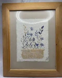 Framed Dried Pressed Flower Art Signed 2000 9" x 11"