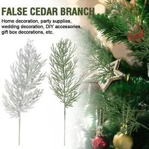 5/10X Christmas Artificial Cedar Branch Dried Pine Cone Fake Flowers Home Decor