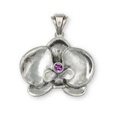 Orchid Jewelry Sterling Silver Orchid Pendant Handmade Flower Jewelry OR1-SP