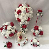 Wedding Bouquets RED Butterfly flowers Bride Bridesmaid Flower Girl Wand