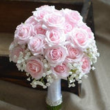 Pink Roses Bouquets Real Touch Pale Pink Roses Bridal Bouquets Silk Wedding Bouquets