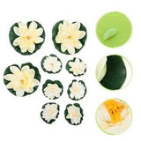 9 Pcs Artificial Floating Lotus Realistic Water Lily Flower Crafts