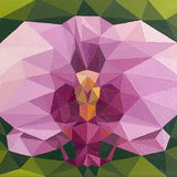 Orchid I, original painting, 8x10" abstract oil painting, geometric abstraction