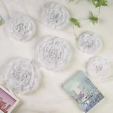 24 pack 7" 9" 11" White Tissue Paper Carnation Flowers Home Wall Backdrop