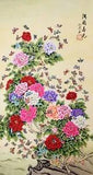 100% ORIGINAL ASIAN FINE ART CHINESE WATERCOLOR PAINTING-Peony flower&butterfly