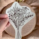 Embroidery image, Stick and Stitch, water soluble, solufix, bouquet of dried flowers, embroidery pattern, embroidery, diy, handmade