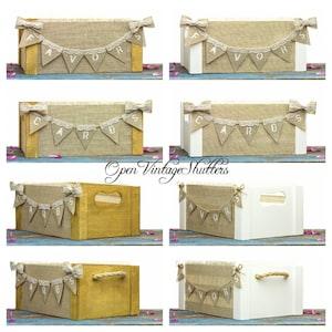 Rustic wedding card box Recycled plywood Crate for Favors Programs, Cards Banner, Centerpiece Reception Decor