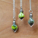Terrarium Necklace, Mini Green Moss Necklace, Valentines Day Jewelry Gift, Unique Jewelry Gift for Women, Plant Terrarium Necklace, Gifts