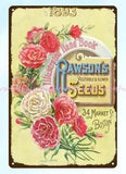 1894 Margaret carnation Rawsons vegetable flower seeds metal tin sign at home