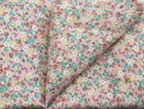 Carnation Pink Calico w/multi colored flowers Fabric 3/4 yard 44" wide
