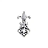 Celtic Fleur De Lis .925 Sterling Silver Pendant by Peter Stone Lily Flower