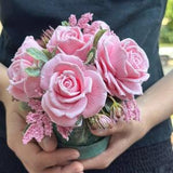 Soap flower bouquet pink rose Bouquet roses soap Cute bouquet handmade roses Delicate flower