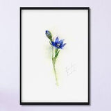 Blue Orchid Wall Art, Abstract Flower Paintings, Watercolor Blue Orchid Art, Botanical Print, Nature Art Print, Flower Lover Gift,