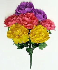 Yellow Purple Beauty Peony 20" Bush Silk Flower Home Wedding General Decor US