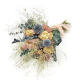 Wedding Bouquet, Dried Flowers, Preserved Floral, Peonies, Pink and Blue, Eucalyptus, Bridal, Globe Thistle, Cream, Spring Bouquet