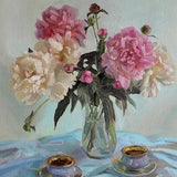 Commission still life painting Peony custom original oil painting  Bouquet in vase Painting from foto Flowers artworks Housewarming gift