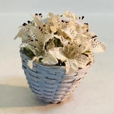 Lilies in a Basket Dollhouse Miniatures Blue Woven Lily Unbranded Little Tippy