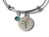 Lily of the Valley Bracelet with May Birthstone, Birthday Gift, Birth Flower