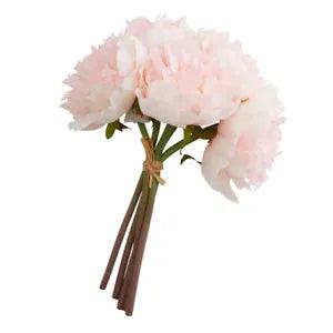 Factory Direct Craft Cream Pink Artificial Peony Bundle