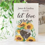 Wedding favor, Sunflower Wedding Favor, Sunflower Seed Packs, Let Love Grow Sunflower Seeds,  Bridal Shower Favor, With Heart Window, 0019