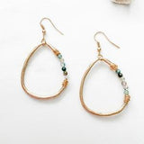 Green Tourmaline Earrings, Gold Hoops, Unique Earrings, Statement Earrings, Gift for Her, Gift, Wife Gift, For Her, Teacher Gift, Nanny Gift