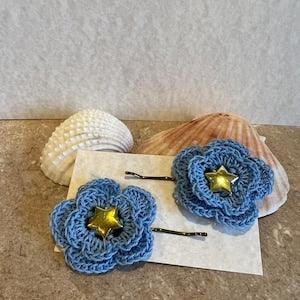 Classic hair pin ? Flower hair pins set of 2 ? Simple hair pin ? New hand made Crochet flower bobby pins ? hair accessories