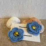 Classic hair pin ? Flower hair pins set of 2 ? Simple hair pin ? New hand made Crochet flower bobby pins ? hair accessories