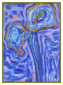 Modern Calla Lily Flower by Artist Piet Mondrian Counted Cross Stitch Pattern