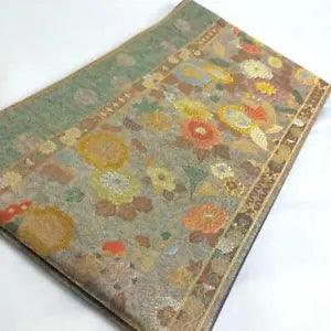 Japanese Kimono Obi Flying Butterfly Flower  Peony