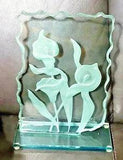 VTG 12" Cala Lily Glass Sculpture  Signed By Artist- 12" x 9"
