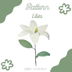 Crochet Pattern - Lilies - Bouquet - Flowers - White - housewarming Flowers - DIY Pattern - Beginner Friendly - Youtube Tutorial