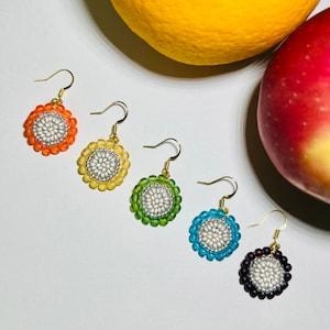 Beaded Dangle Earrings Gift for Friends Handmade Flower Jewelry for mom Gift Japanese artist Handcraft Earrings Czech seed beads Jewelry